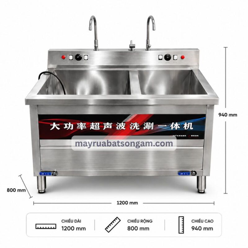 Máy Rửa Bát Công Nghiệp Sóng Âm 1m2 XW 1200