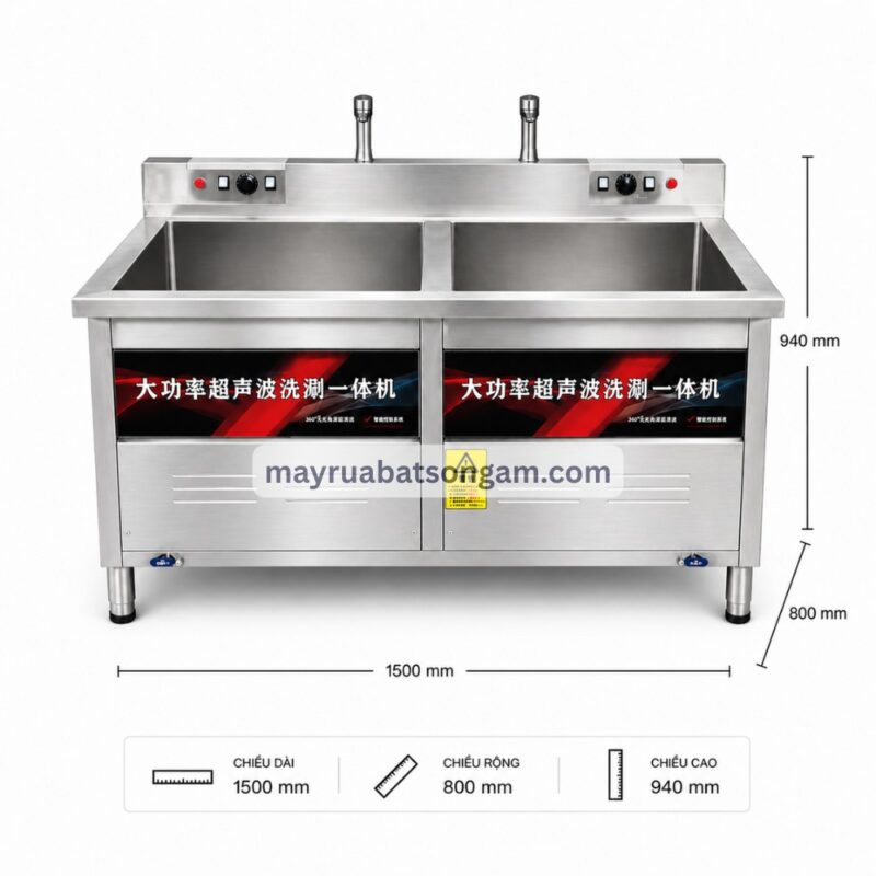 Máy Rửa Bát Công Nghiệp Sóng Âm 1m5 XW 1500