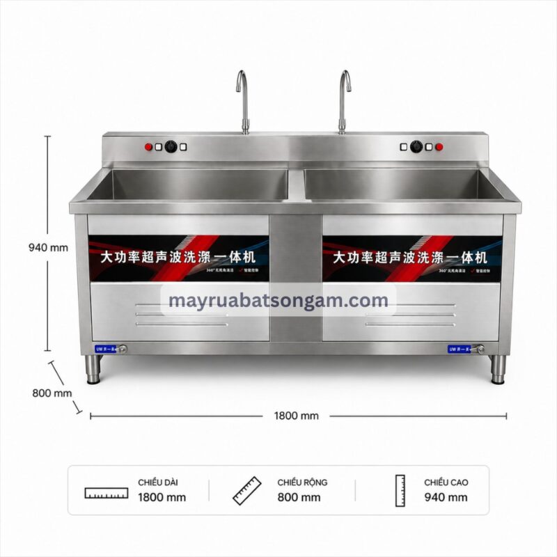 Máy Rửa Bát Công Nghiệp Sóng Âm 1m8 XW 1800