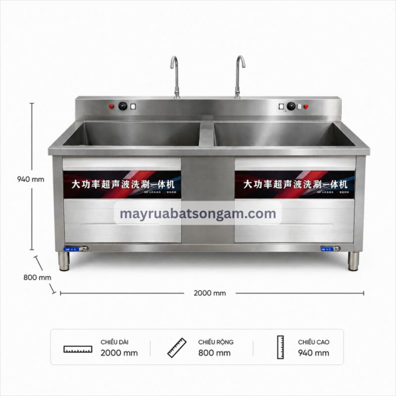 Máy Rửa Bát Công Nghiệp Sóng Âm 2m XW 2000