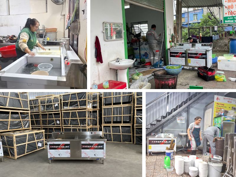 Máy Rửa Bát Công Nghiệp Sóng Âm