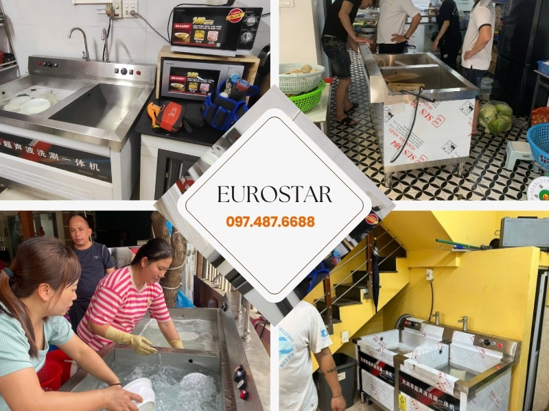 Khách hàng lắp máy rửa bát công nghiệp